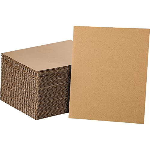 Image of 50 Pack Corrugated Cardboard Sheets Flat Hard Cardboard Inserts Back to School Classroom Supplies Flat Squares Separators for Shipping, Mailing, Packing, Art Projects, DIY Crafts(8 x 10 Inch,Brown)