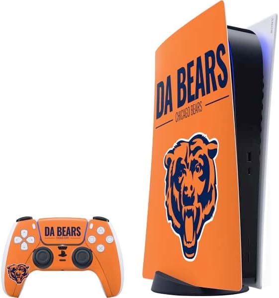 Skinit Decal Gaming Skin Compatible with PS5 Bundle - Officially Licensed NFL Chicago Bears Large Logo Design