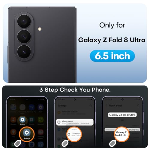 TAURI 2 Pack for Samsung Galaxy Z Fold 8 Ultra Privacy Screen Protector by TAURI - Used condition - Image 8