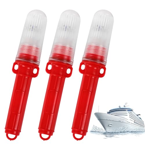 3Pcs Boat Flares 2026 Upgrade Marine Flares Visual Distress Signals for Boats Waterproof and High Visibility for Fishing Vessels Buoys (Red)