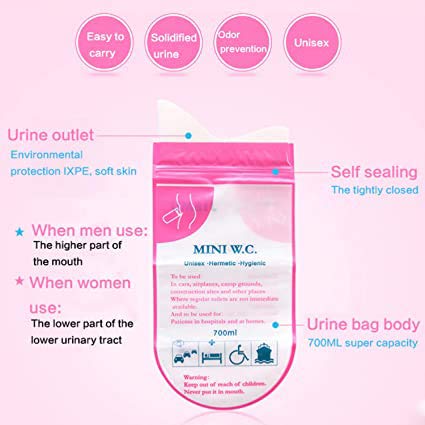 Kpokpo 2023 Upgrade -Camping Pee Bags, Upgrade Vomit Bags, Urinal Toilet With Urgent Urination In The Car, Portable Toilet Urine Bag For Women #TOP5