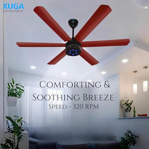 Image of XUGA Jovian F6R-D Premium Smart 1200mm, BEE 5-star BLDC fan,6 Blade,Remote Ceiling fan for Home, 100% Copper Motor,Energy Saving, High Air Delivery,LED(5 Year Warranty)