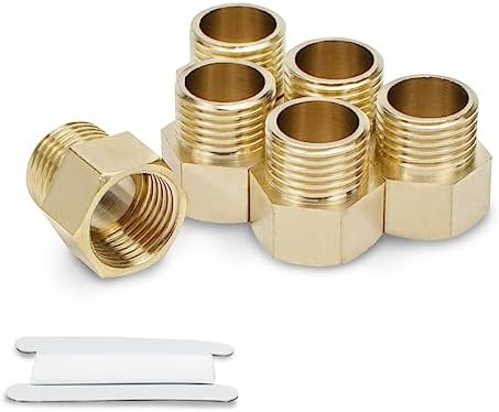 Bwintech 2 Pcs 3/4" Female to 3/4" Male BSP Thread Brass Hex Nipple Reducing Connector for Pipe Connecting Conversion