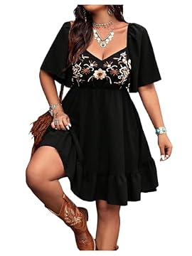 black dress with embroidery