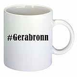 Kaffeetasse #Gerabronn Hashtag Raute Keramik Höhe 9,5cm ? 8cm in Weiß