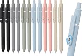 LINFANC 12 Pack Cute Gel Pens, Retractable Quick Dry Gel Ink Pen, Fine Point 0.5mm Black Ink Rolling Ball Gel Pens, Smooth Writing Aesthetic Pens for Home School Office Supplies