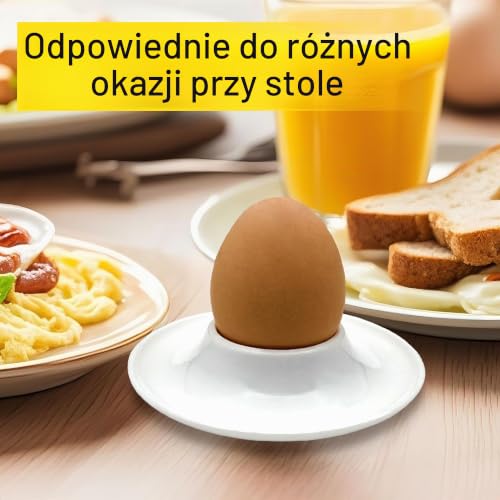 FloraVigo 6 podstawek na jajka z tworzywa sztucznego, niezniszczalne kieliszki do jajek, białe uchwyty na jajka, zdrowe kieliszki do jajek w jakości spożywczej, artykuły kuchenne, prezenty dla dzieci