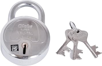 Bright Super Lock for Home Safety Lock for Storage Unit Shackle Outdoor & Indoor Small Solid Strong Lock by Globe Lock (India) (30 mm)