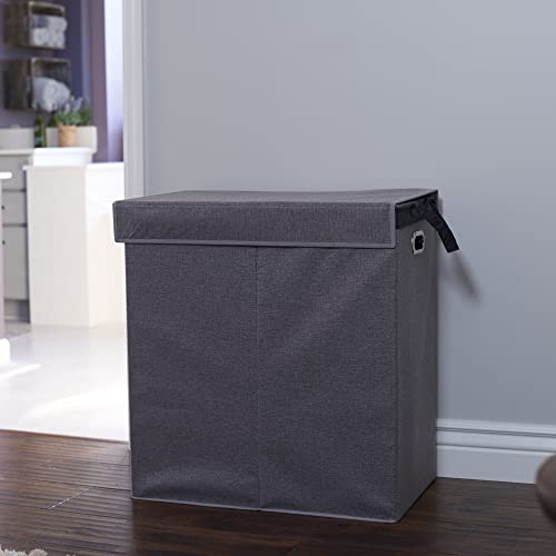 Household Essentials Collapsible Laundry Sorter with Lid, Gray by Household Essentials - Used condition - Image 4