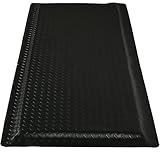 Nisorpa Alfombrilla antifatiga industrial, 60 x 150 cm, patrón de placa de diamante, negro, resistente alfombra de pie