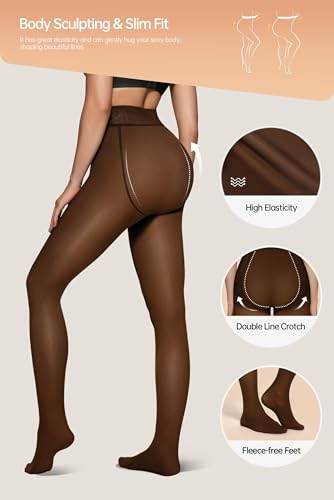 Image of Vertvie Fleece Lined Tights Women Winter Thermal Leggings Pack
