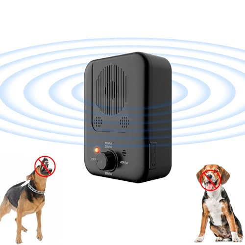 KOCASO Ultrasonic Dog Bark Deterrent - Anti Barking Device for Dogs with Max 26.2FT Range?Rechargeable & IPX4 Waterproof?3 Ultrasonic Frequency Levels - Safe for Dog & Human?Ideal for Outdoor/Indoor