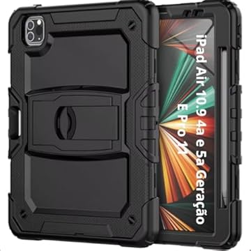Capa Robusta Compativel iPad Pro 11 Polegadas 2022 2021 2018 Anti Impacto Com Suporte Pencil Capa Dura Resistente a Choques