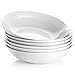 Y YHY Assiette soupe creuse,750ml Assiettes à pâtes pour micro onde,pâtes/salade en porcelaine bol,Large et peu profonde,Lot de 6,Blanc