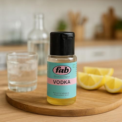 Image of Fab Vodka OS Food Flavour Essence 20ml | Oil Soluble Vodka Flavor for Chocolate, Bakery, Candy & Confectionery | Strong Concentrated Flavoring