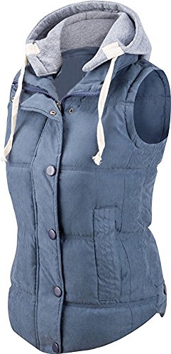 For G and PL Women Slim Puffer Padded Zipper Vest