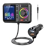 UTTASU FM-Sender Wireless mit Dual USB Fast Charging, Kompatibel mit Bluetooth 5.3, QC3.0,...