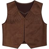 Wildarms Herren Western Cowboy Weste - Perfekt für Halloween, Karneval und Mottoparty-Kostüme (DE/NL/SE/PL, Alphanumerisch, L, Regular, Regular, 1, Khaki)
