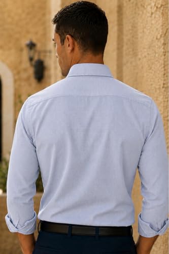 Image of Louis Philippe Men's Slim Fit Easy to Iron Everyday wear Premium Cotton Full Sleeve Checks Formal Shirt