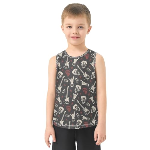 Baby Boys Sleeveless Tank Top Punk Skull Toddler Athletic Vest 3-10T2