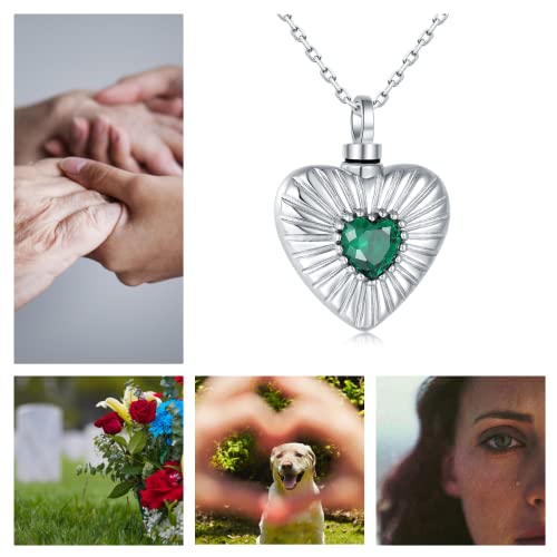 925 Sterling Silver Always In My Heart Urn Necklace Ashes Holder Keepsake Memorial Pendant Heart Cremation Jewelry2