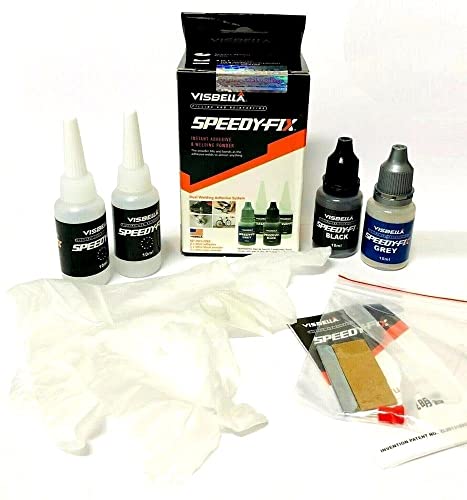 VISBELLA® SPEEDY-FIX 2-Komponenten Pulverkleber Superkleber Sekundenkleber Reparaturkleber Alleskleber FLÜSSIGE SCHWEIßNAHT Cover