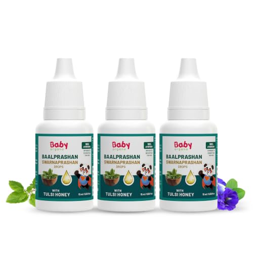 Image of BabyOrgano Swarnaprashan Drops for Kids, 0-15 Yrs, 15ml, Pack of 3