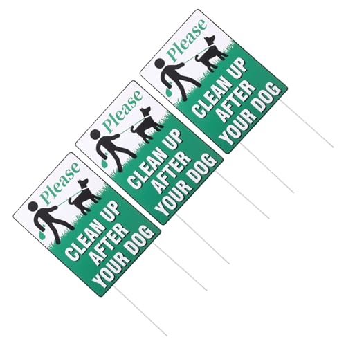 TOGEVAL 3個 犬の 尿禁止用警告サイン 耐候性で変形防止 軽量地面挿入可能 ガーデン 芝生 公園対応 ペットの清掃促進