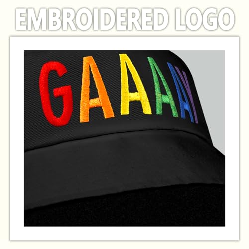Image of Gay Pride Trucker Hat for Men and Women Rainbow LGBT Embroidered Adjustable Washable Baseball Cap Accessories Gifts