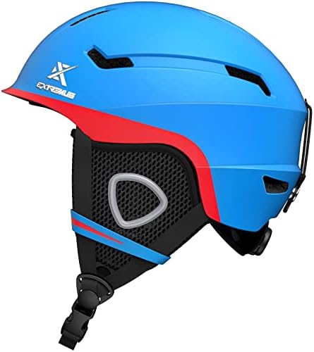 Extremus Snow Bound Ski Helmet - Impact Resistance Ventilation Snowboard Helmets with Removable Liners, Safety-Certified Snow Helmet for Adults(Blue & Red Medium)