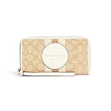 COACH Dempsey Large Phone Wallet in Signature Jacquard (Light Khaki/Chalk)
