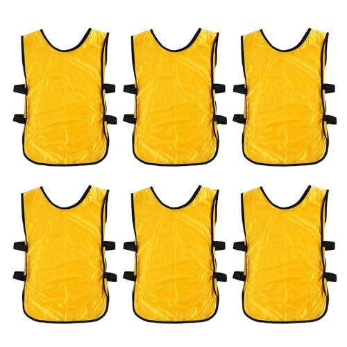 MOMOJIA 6Pcs Football Training Bibs Vests Bibs Football Scrimmages Training Vests for Volleyballs Soccer Basketball