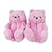 Zapatillas de peluche para mujer, diseño de oso de dibujos animados, cálidas para invierno, antideslizantes, personalizables, regalos para el día de San Valentín, color Rosa, talla 42.5 EU