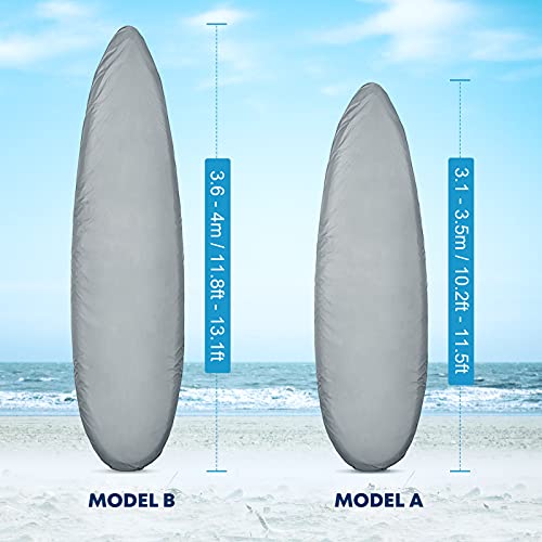 Kohree 600D Kayak Cover Waterproof, Kayak Covers for Outdoor Storage, Heavy Duty UV Protection Paddle Board Covers SUP Canoe Cover, 10.2-11.5ft