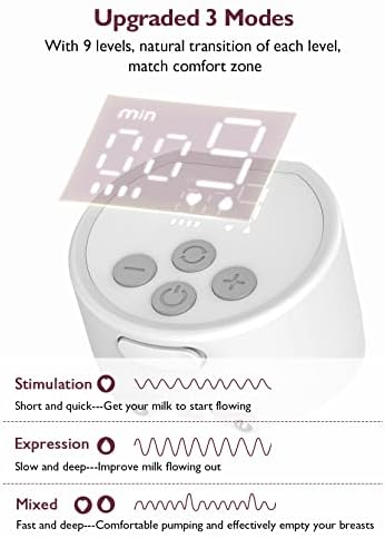 Momcozy Wearable Breast Pump S12 Pro, Double Hands-Free Pump with Comfortable Double-Sealed Flange, 3 Modes & 9 Levels Electric Breast Pump, Smart Display, 24mm, 2 Pack