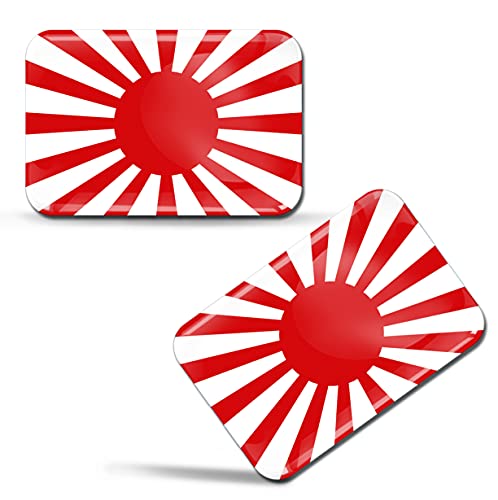 SkinoEu® 2 x 3D Autocollants Drapeau Japon Japonais Japan F 123