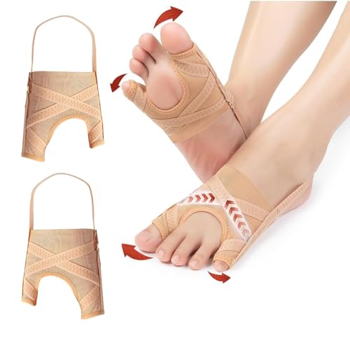 Naapesi Corrector de Juanetes, 1 Par Enderezadores de Dedos Gordo del Pie para Mujer y Hombre, Separador de Dedo Pie con Correa Antideslizante para Aliviar el Dolor de Hallux Valgus, Uso Día y Noche