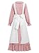 FORTMAC Prairie Dress Women-Pioneer Colonial Costume Floral 1800s Dress for Women with Pioneer Bonnet Apron (pink, Large)