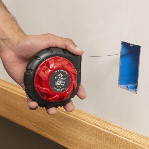 Image of Gardner Bender EFT-15 Mini Cable Snake, 15 Ft Steel Fish Tape, Electrical Wire Fishing Tape, Red & Black