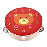 Con una fila de canciones con 4 pares de jingles, esta pandereta de madera puede brindar un sonido brillante.