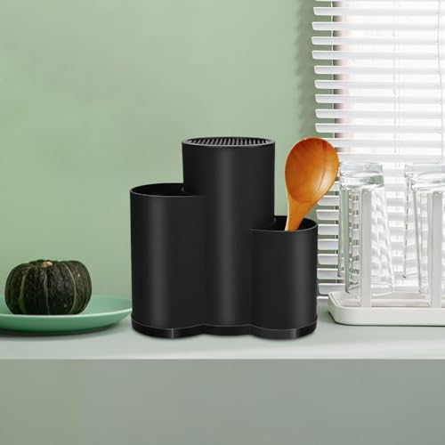 Estante de cocina con drenaje rápido y 3 ranuras en color negro elegante 8