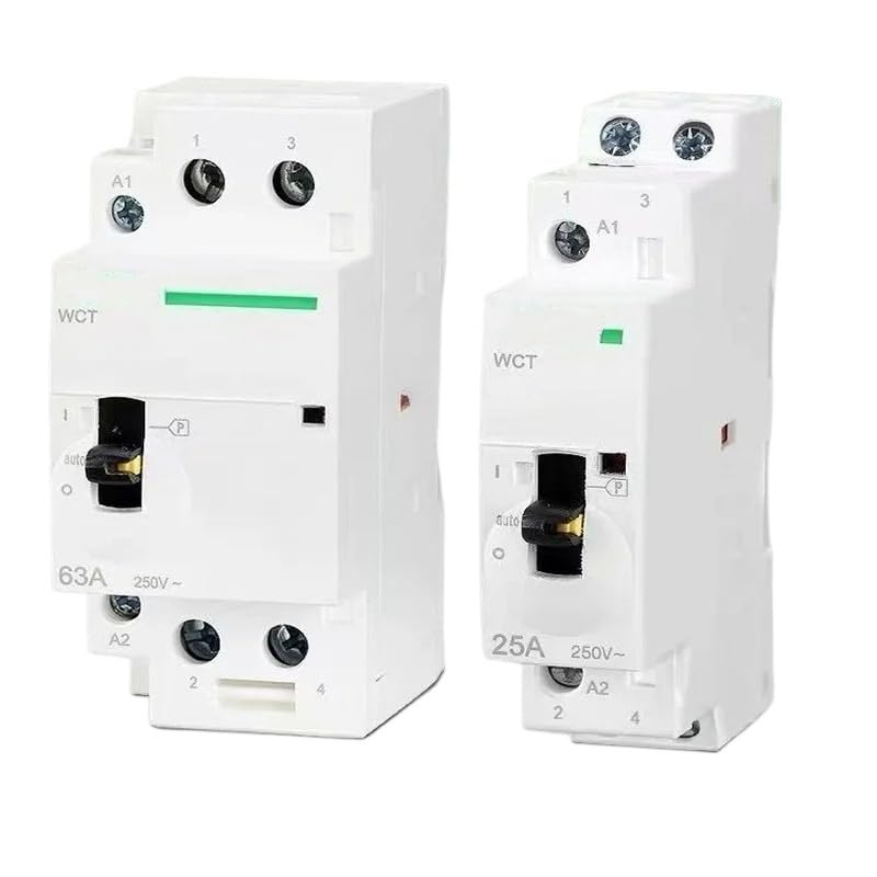 Contacteur AC monophasé 2P 25A manuel 220V pour tableau électrique