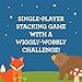 Petit Collage: Woodland Wobble | Wooden Stacking Game for Kids | Roll The Die and Stack The Objects on The Mushroom | Don't let The Tower Fall!| Great for Ages 4+