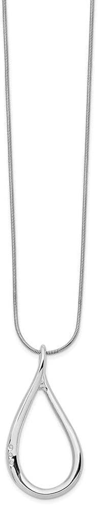 Diamond2Deal Sterling Silver .015ct. Diamond Pendant Necklace