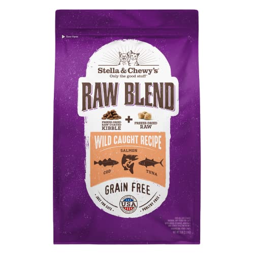 Stella & Chewy’s Raw Blend Premium Kibble Cat Food – Grain Free, Protein Rich Meals – Wild-Caught Fish Recipe – 5 Lb. Bag #TOP9