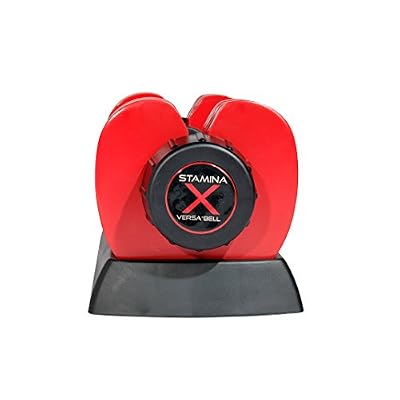 Stamina X Versa-Bell Adjustable Dumbbell 10-50 lb w/ Smart Workout App - 9 in 1 Adjustable Weight Set - Strength Training Equipment for Home Gym Weightlifting