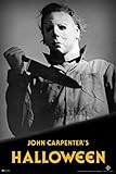 Halloween John Carpenters Movie Vintage Decorations Horror Merchandise Michael Myers Mask Knife Cool Wall Art Print Poster 24x36