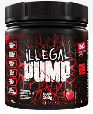 3VS Nutrition Illegal Pump Pré-Treino Vaso Dilatador em Pó – Suplemento Alimentar 360g Sabor Maçã