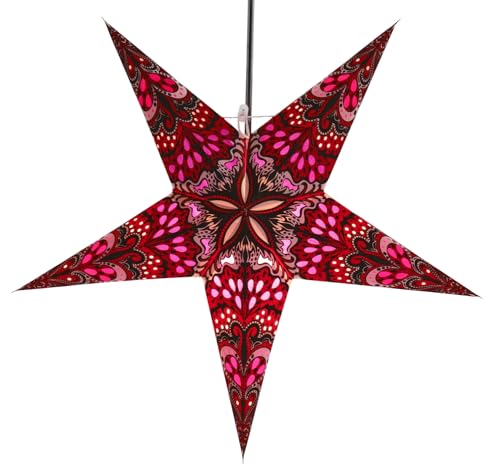 GURU SHOP Faltbarer Advents Leucht Papierstern, Weihnachtsstern 60 cm...