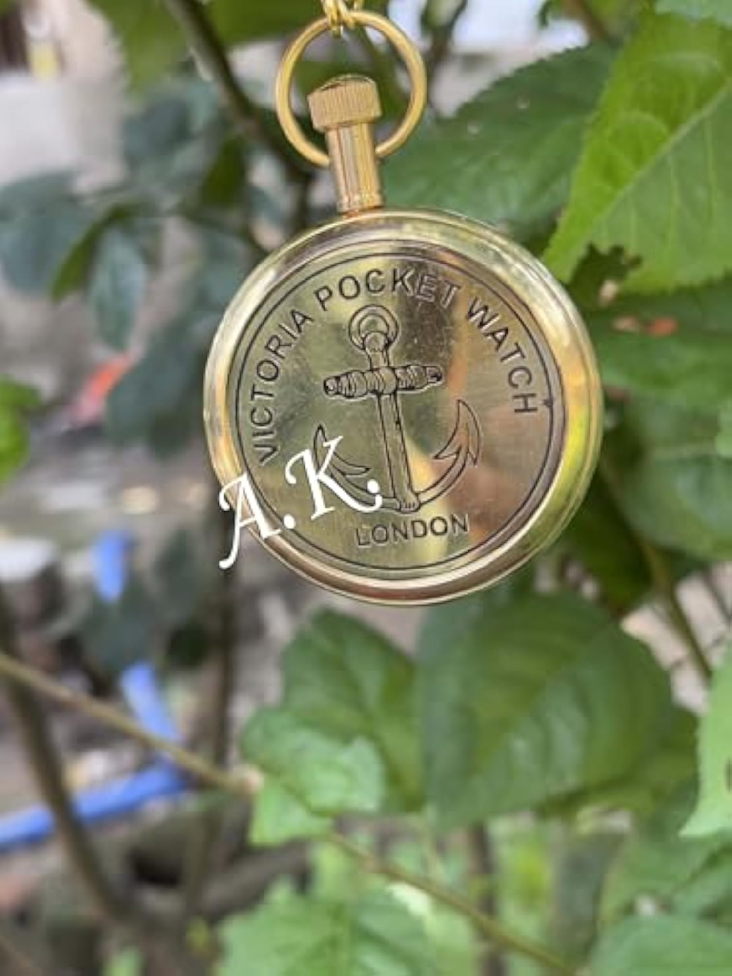 Unisex Analog Pocket Watch, Brass Antique Design